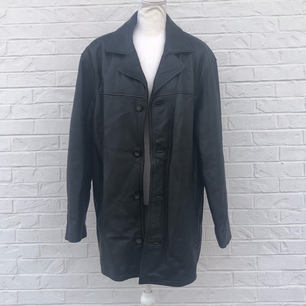 Men’s Guess button up Leather Jacket M